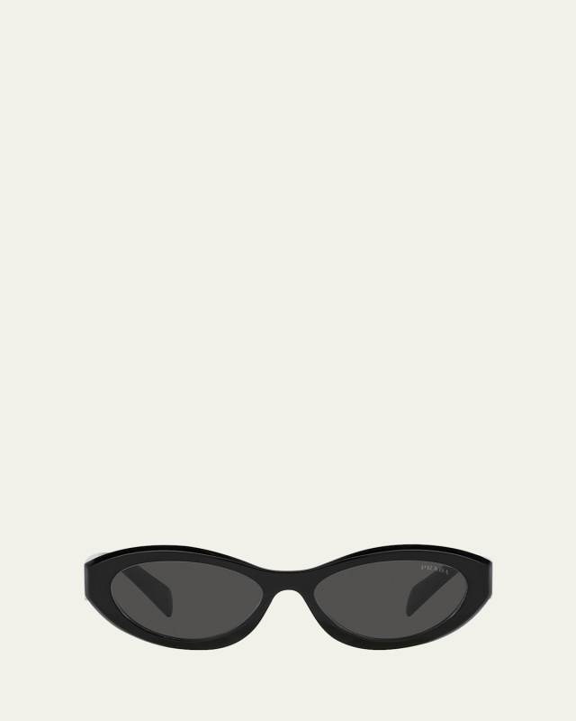 PR 26ZS Beveled Acetate & Plastic Oval Sunglasses